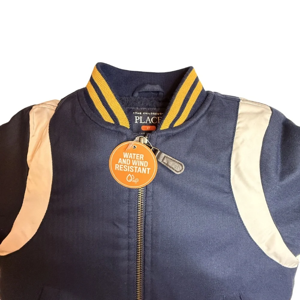 Toddler Boys 3T Varsity Jacket | Sherpa Lined | Water Resistant - Picture 3 of 7
